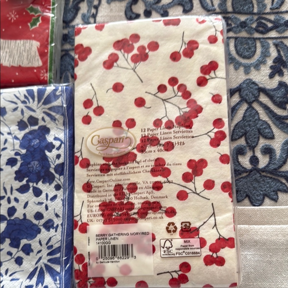 Caspari Floral and Festive Napkin Set - Picture 7 of 8